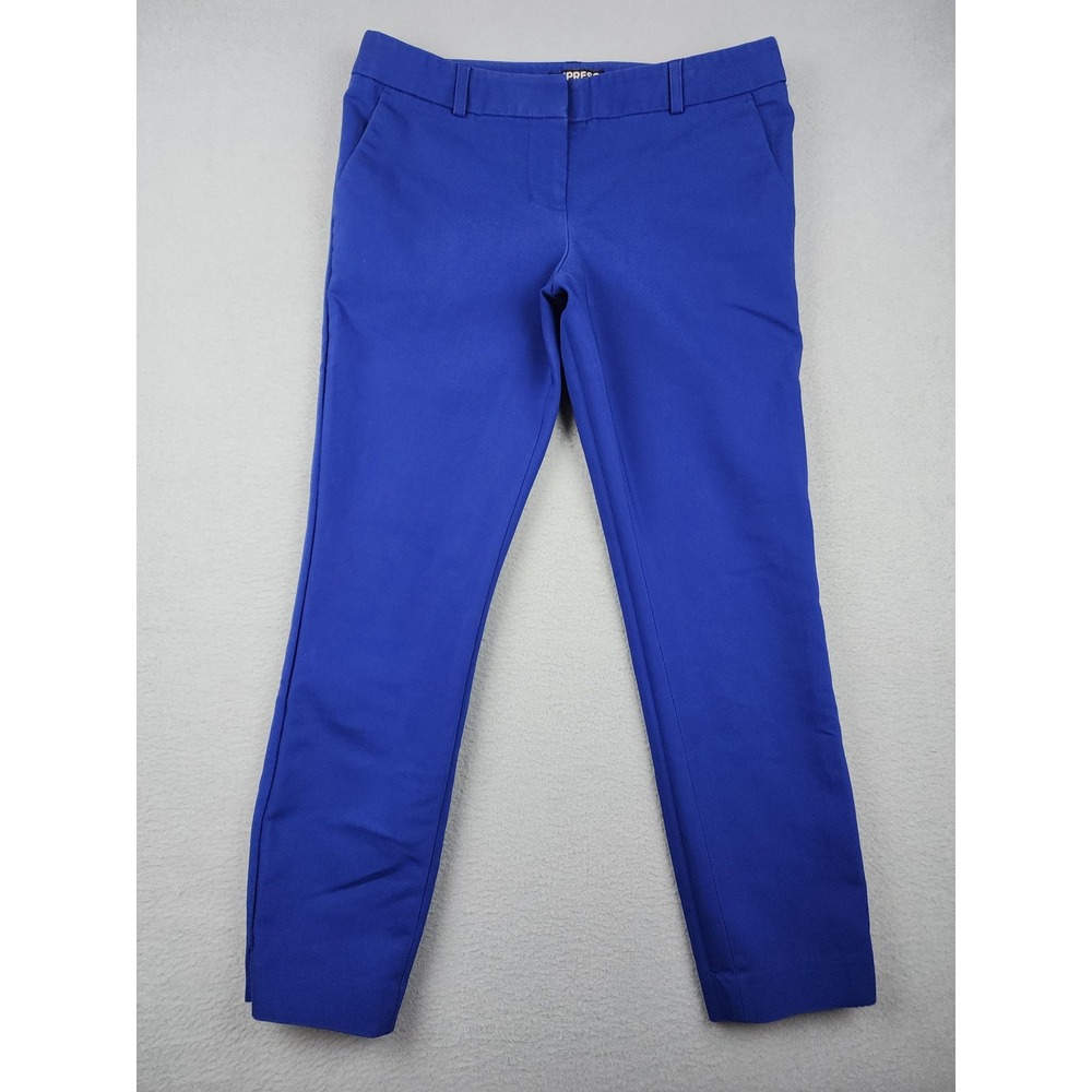 Express Columnist Dress Pants Womens 6 Blue Slim Straight Stretch Work Career